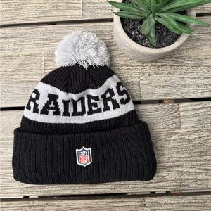Women's NFL Black and Gray Las Vegas RAIDERS Beanie, one size